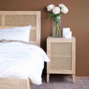 Rattan Bed - Whitewash
