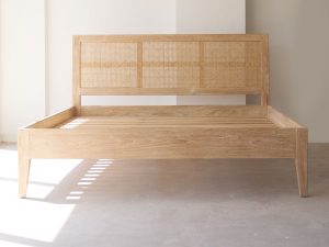 Rattan Bed - Whitewash