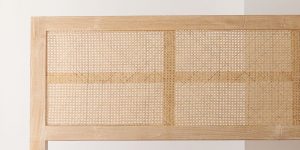 Rattan Bed - Whitewash