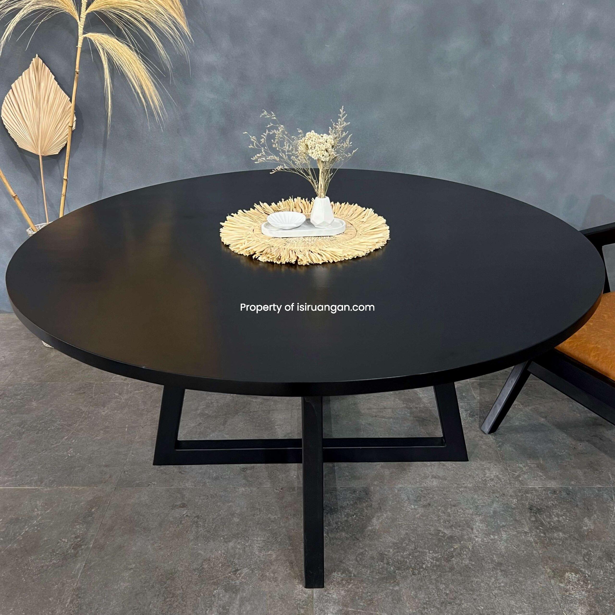 Meja bundar hitam kayu jati meja bundar hitam kayu jati