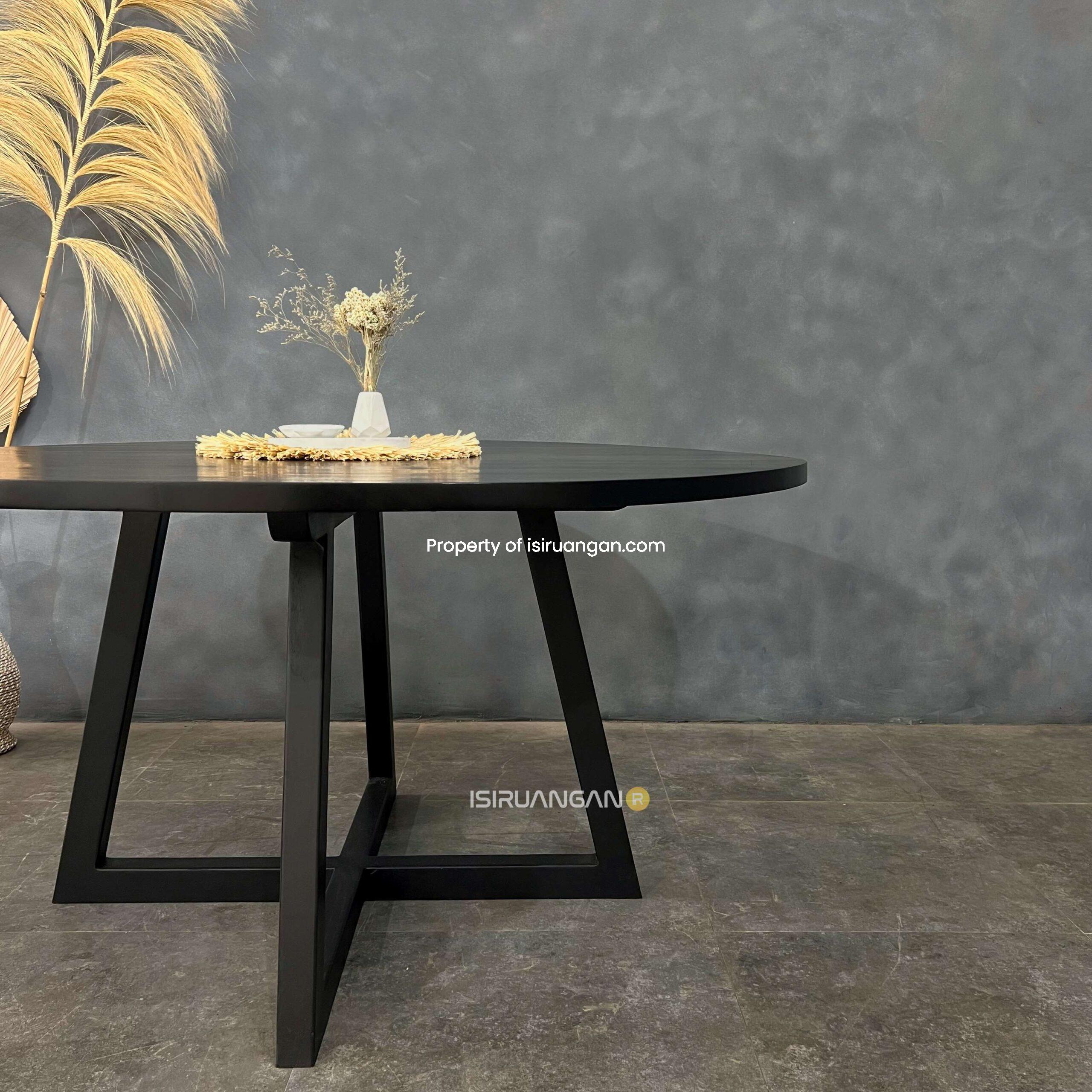 Meja bundar hitam kayu jati meja bundar hitam kayu jati