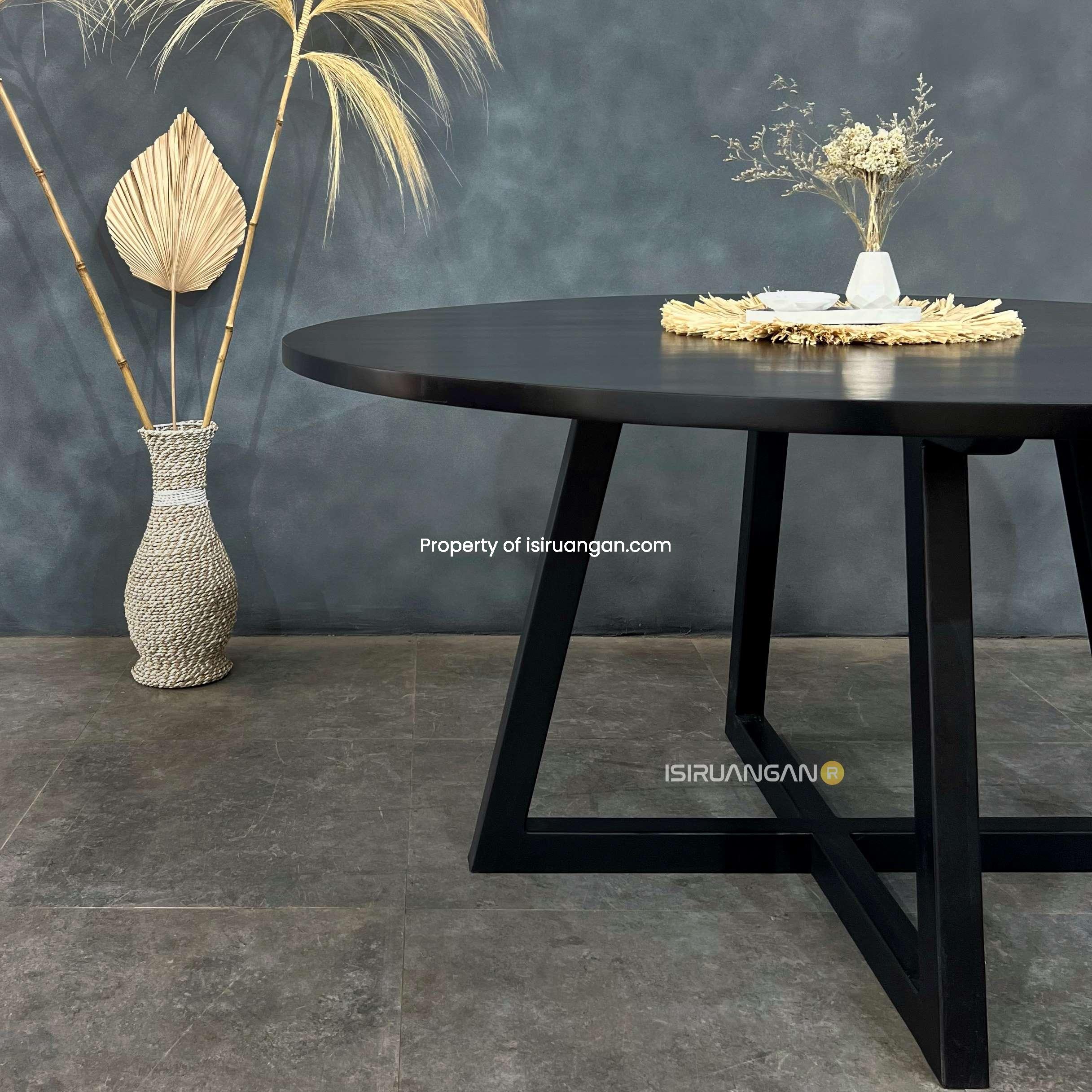 Meja bundar hitam kayu jati meja bundar hitam kayu jati