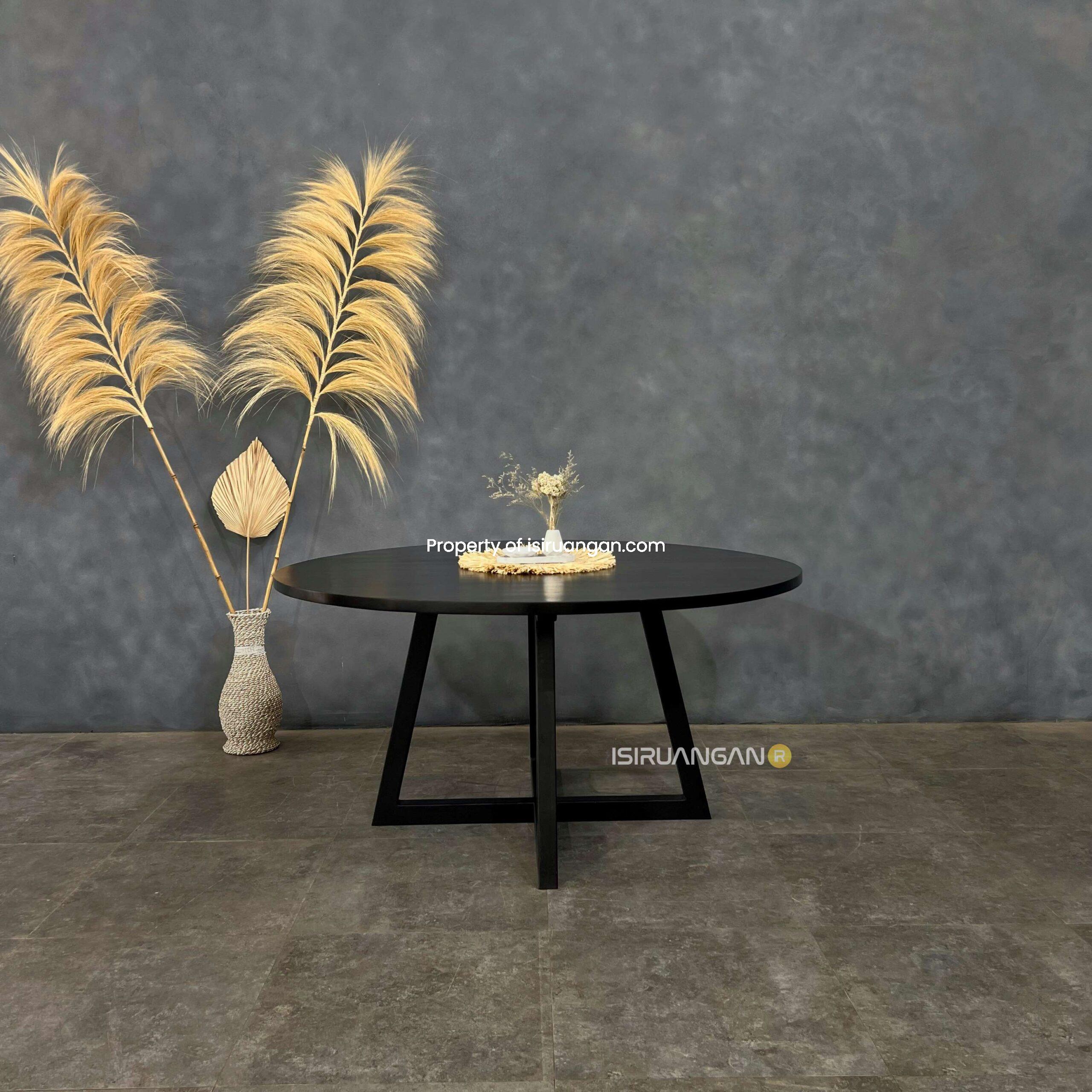 Meja bundar hitam kayu jati meja bundar hitam kayu jati