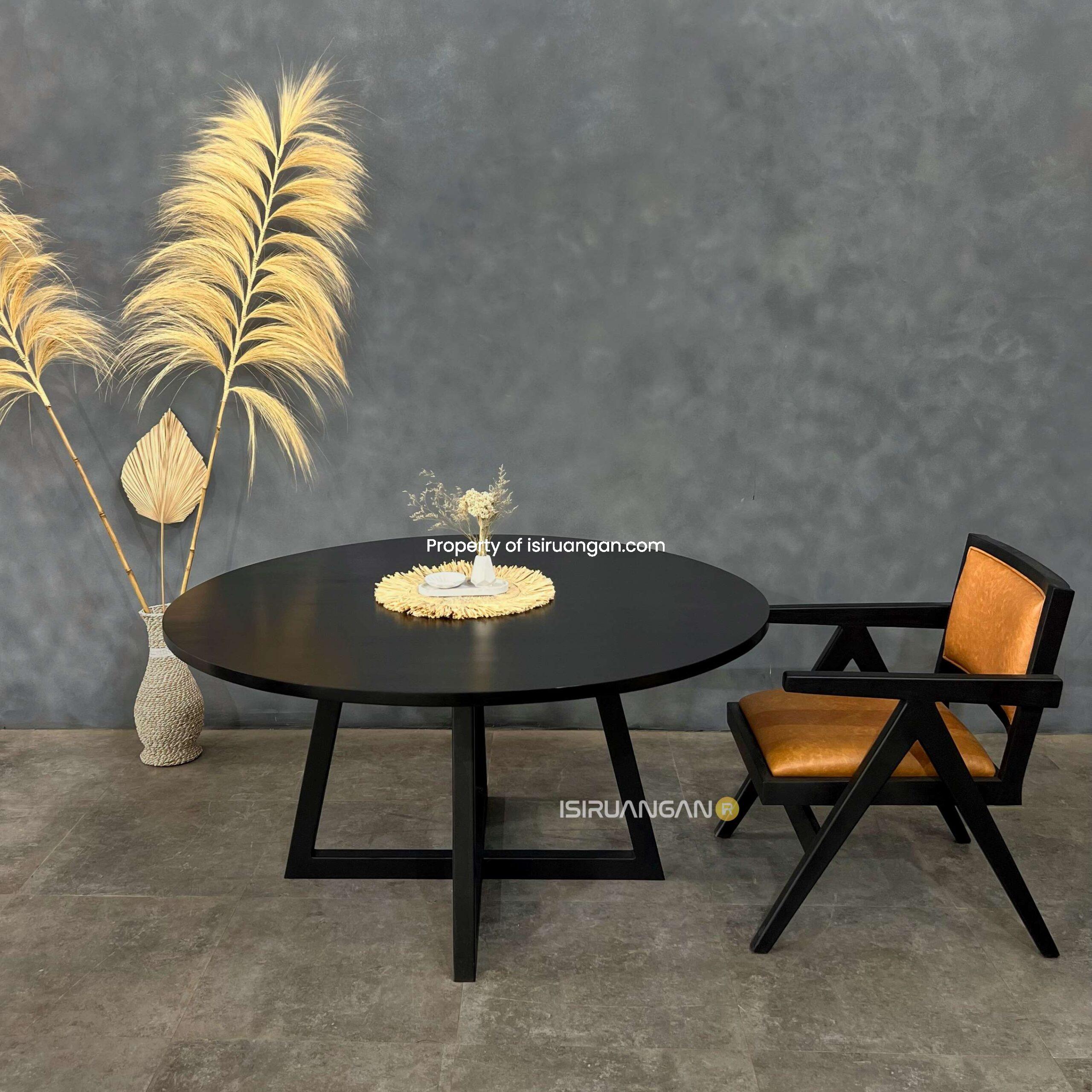 Meja bundar hitam kayu jati meja bundar hitam kayu jati