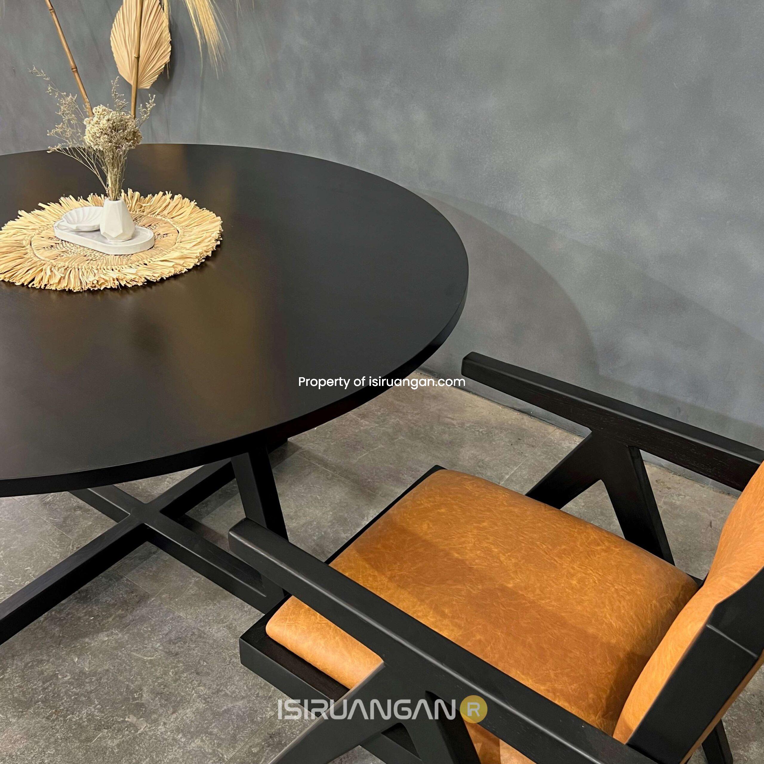 Meja bundar hitam kayu jati meja bundar hitam kayu jati