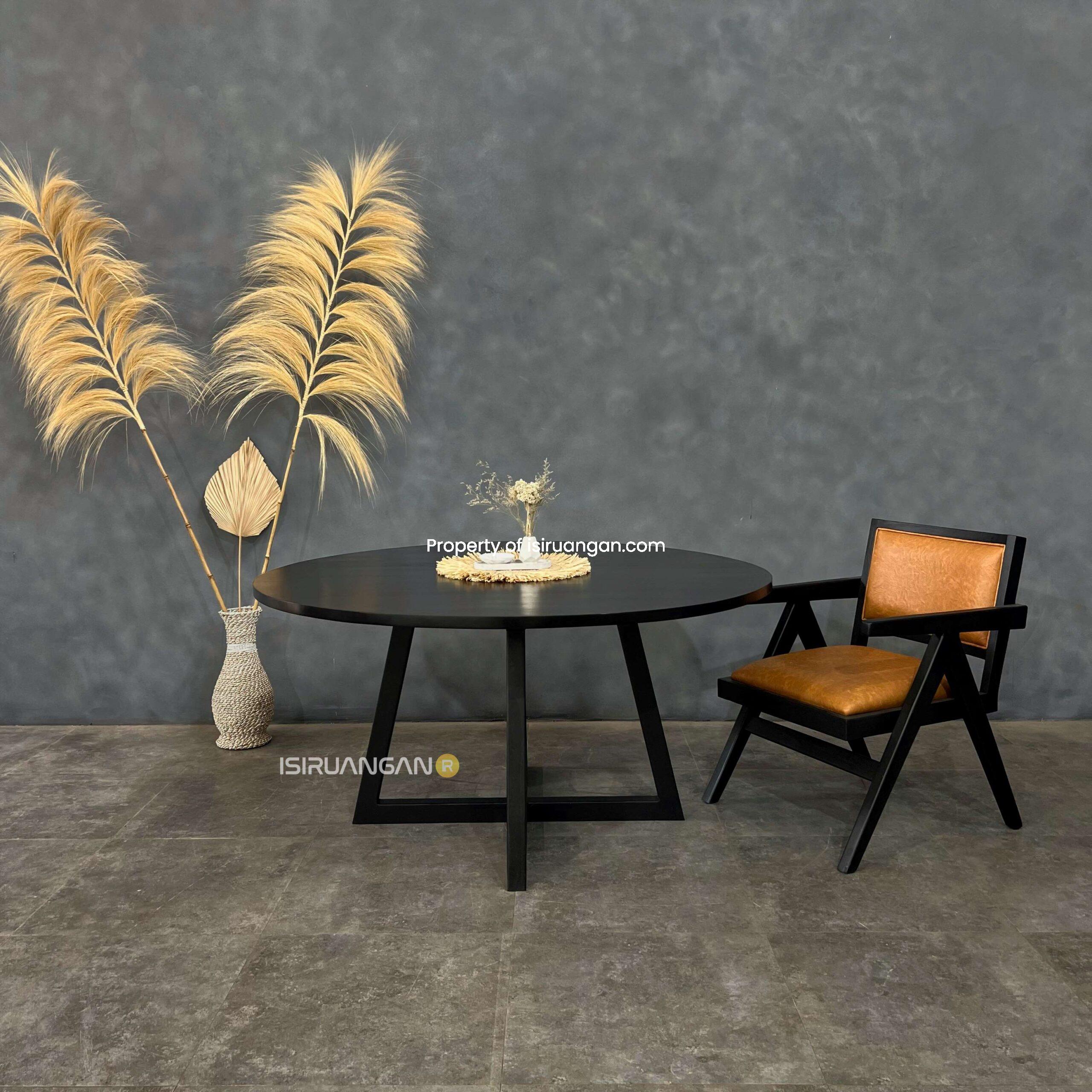 Meja bundar hitam kayu jati meja bundar hitam kayu jati