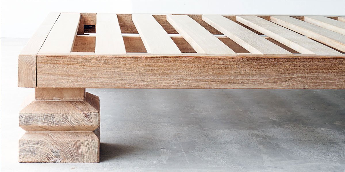 Tempat Tidur Umpak Whitewash Tempat Tidur Umpak Whitewash - Gambar 5