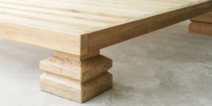 Tempat Tidur Umpak Whitewash Tempat Tidur Umpak Whitewash