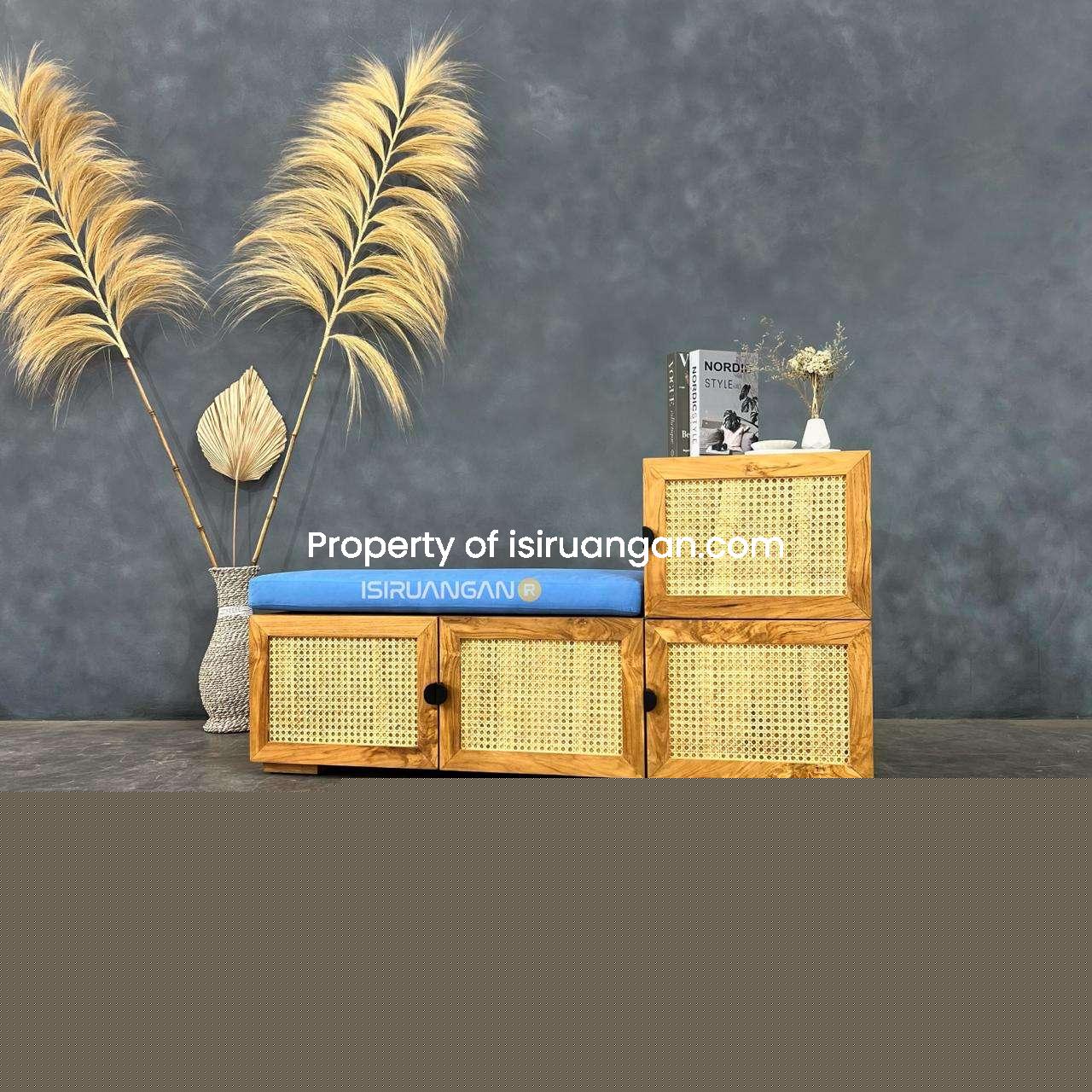 Rak Sepatu Rotan rak sepatu rotan nurul