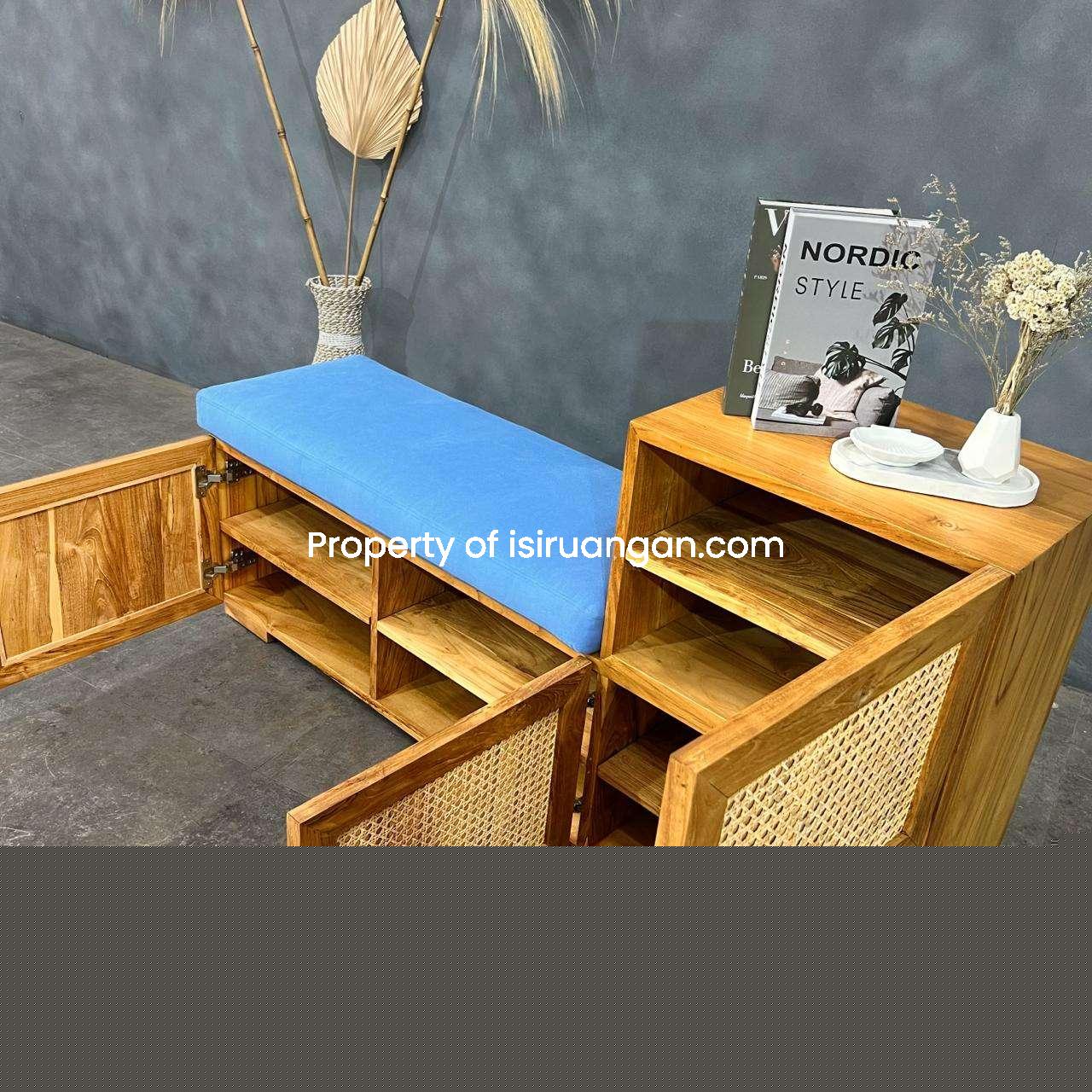 Rak Sepatu Rotan rak sepatu rotan nurul