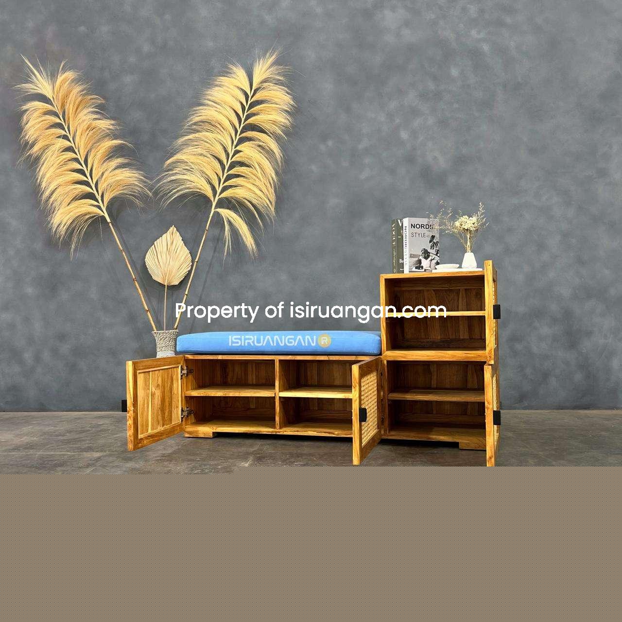 Rak Sepatu Rotan rak sepatu rotan nurul