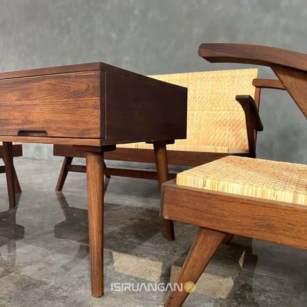 set meja tamu rotan