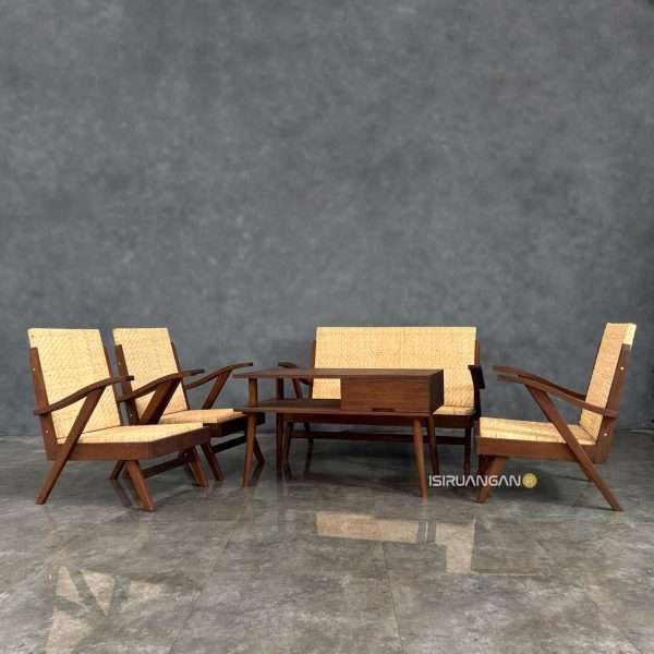 set meja tamu rotan