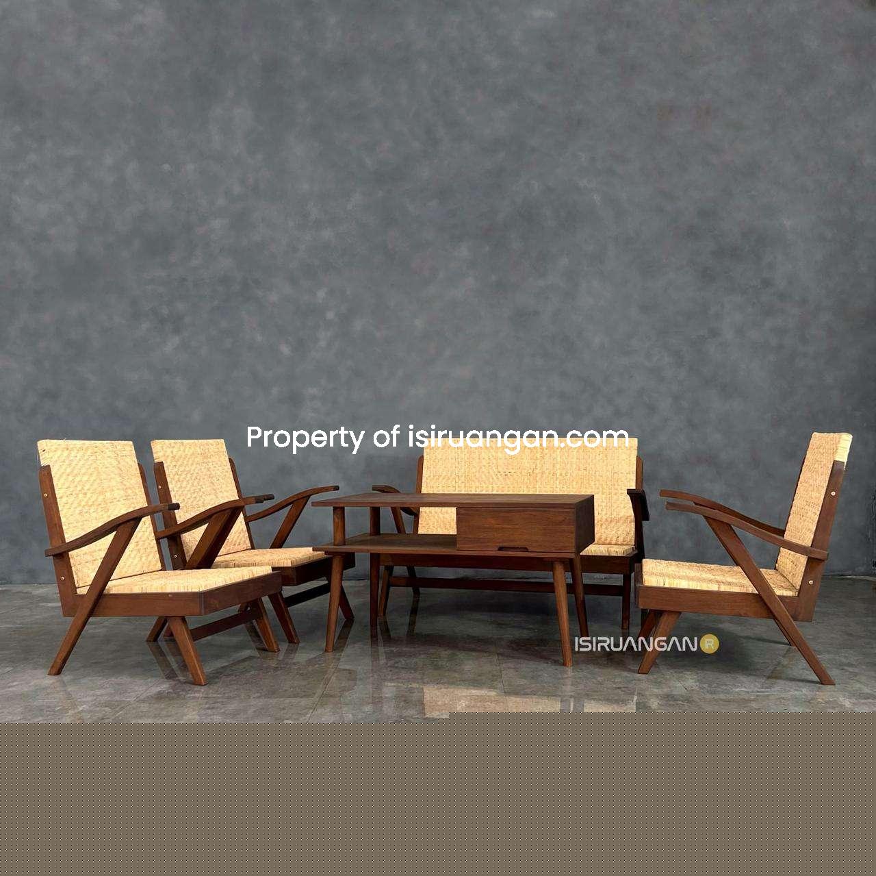 Set Meja Tamu Retro set meja tamu rotan