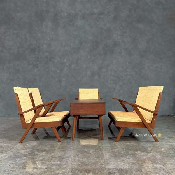 set meja tamu rotan