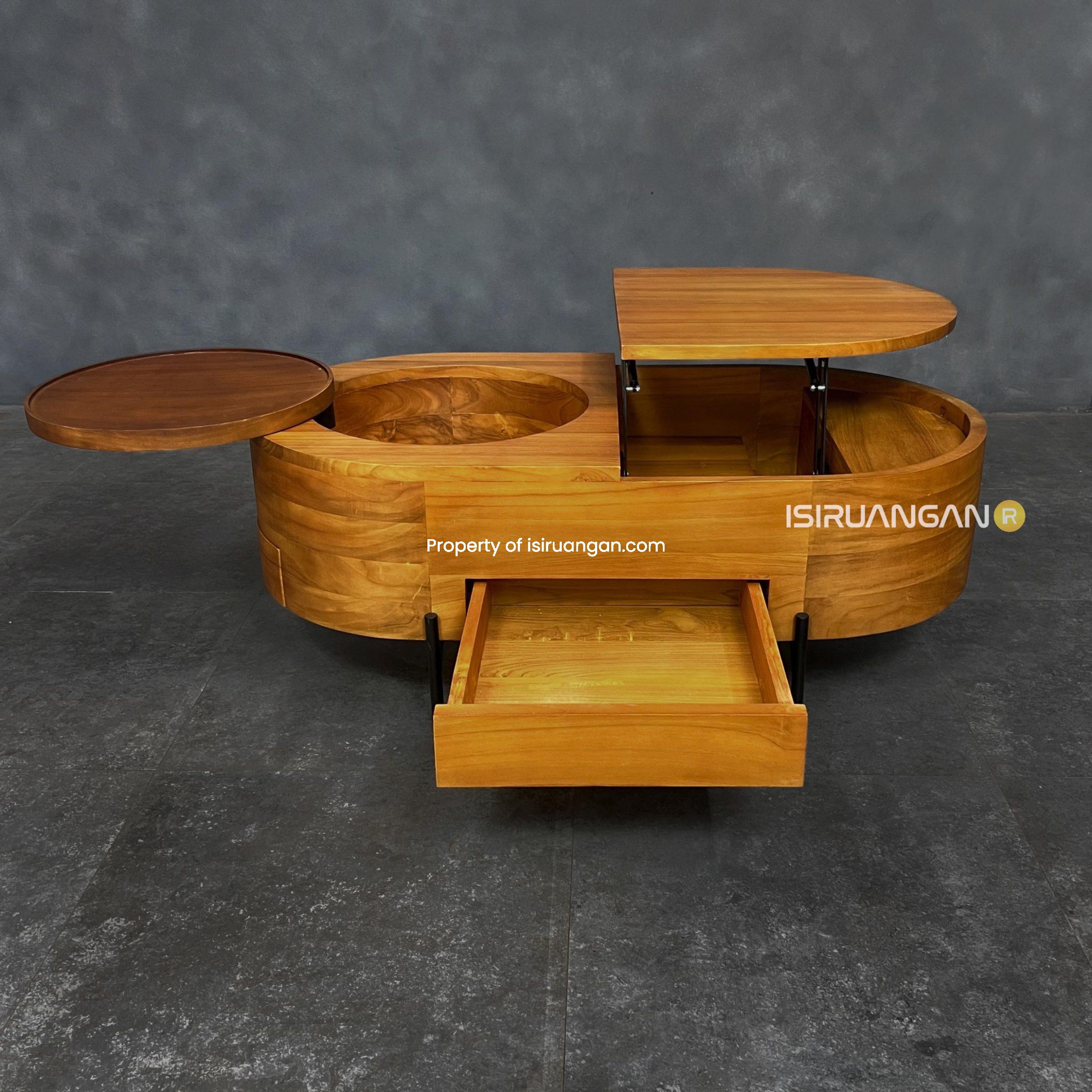 Meja Tamu unik Kayu Jati Plorvis Coffe Table Plorvis