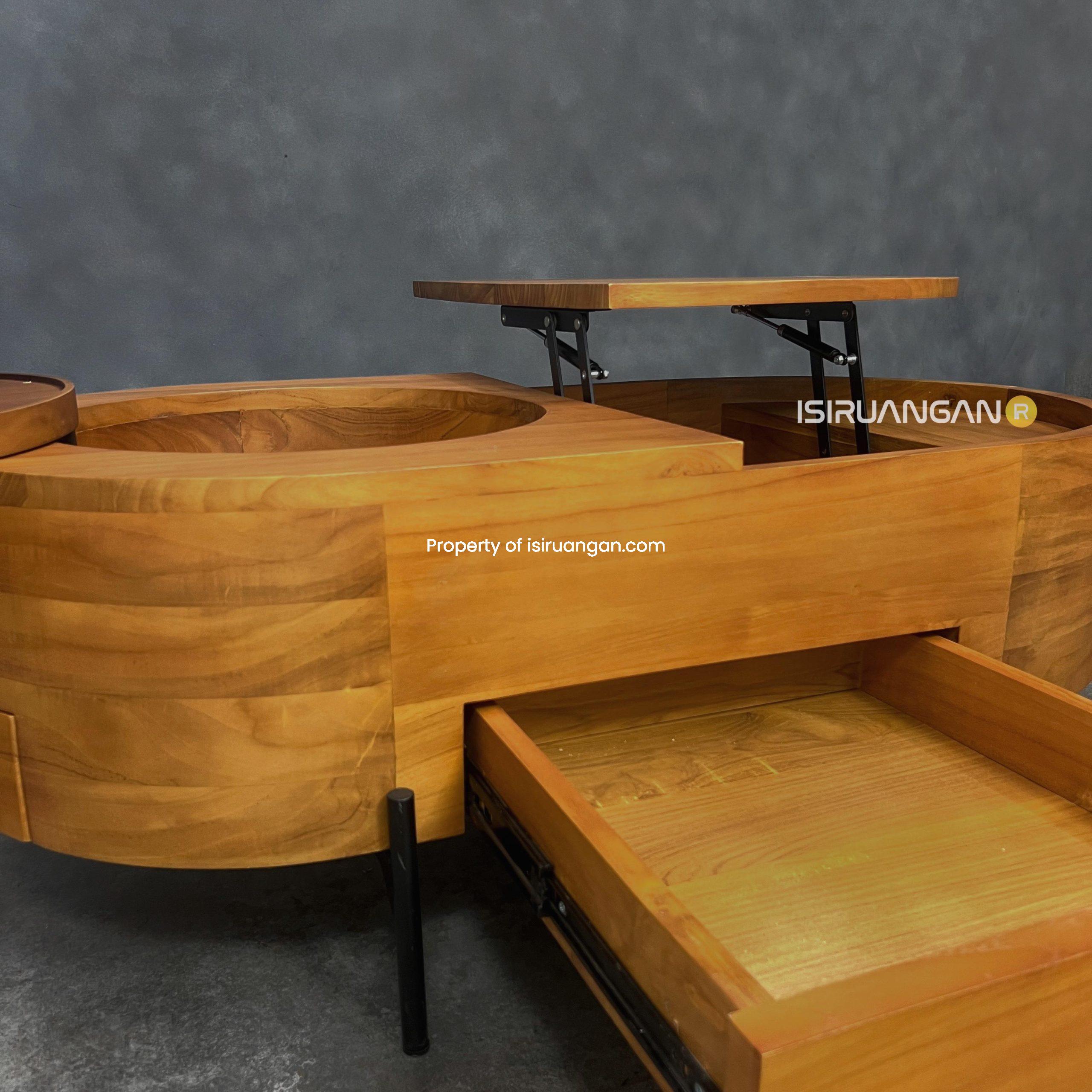 Meja Tamu unik Kayu Jati Plorvis Coffe Table Plorvis