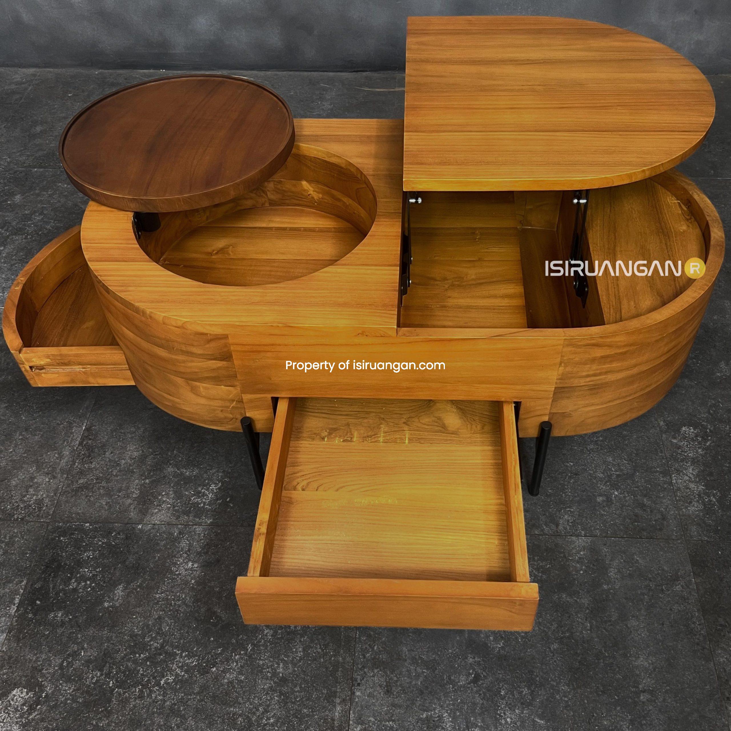 Meja Tamu unik Kayu Jati Plorvis Coffe Table Plorvis