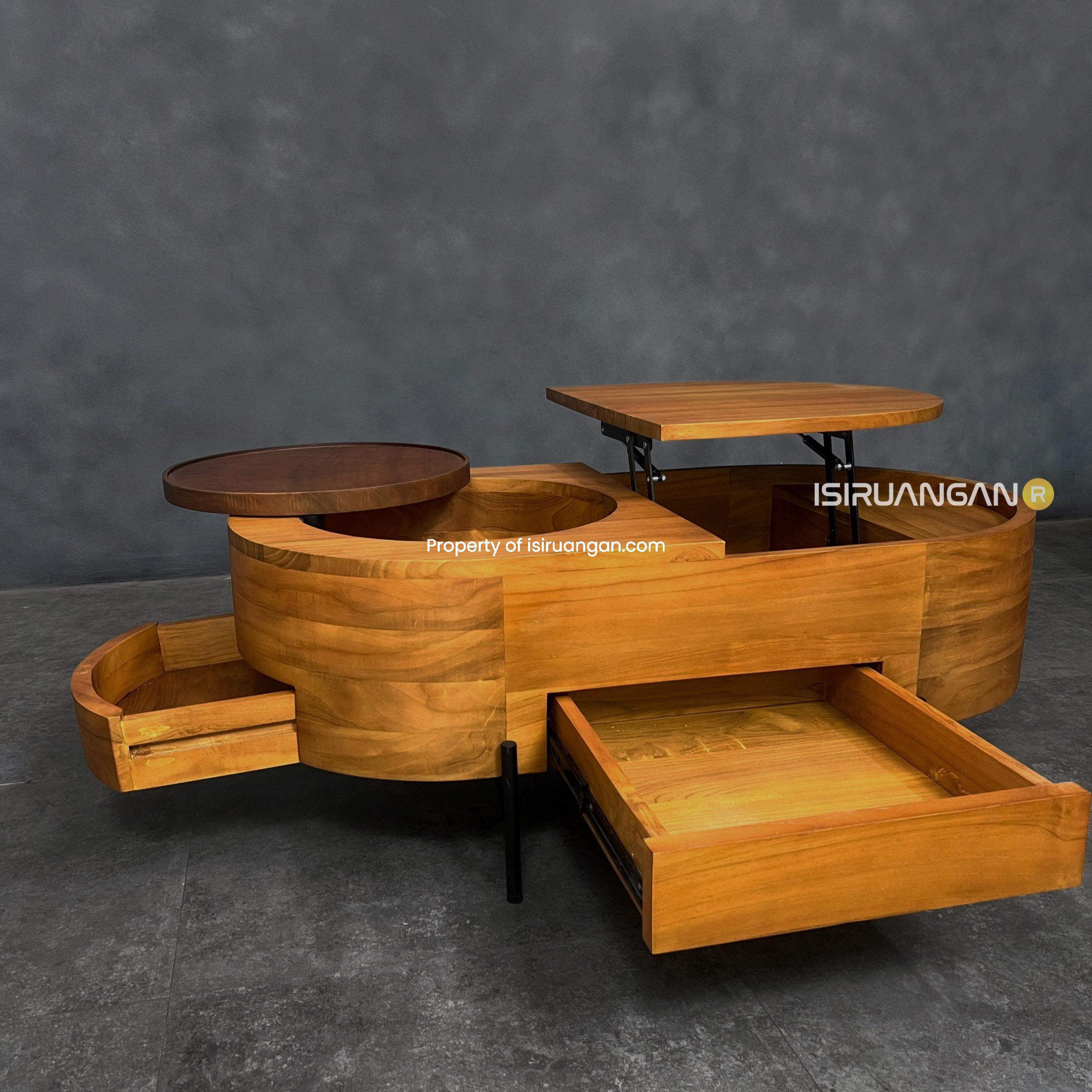 Meja Tamu unik Kayu Jati Plorvis Coffe Table Plorvis